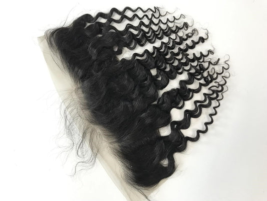 13x4 black frontal deep wave curl with hair bundles