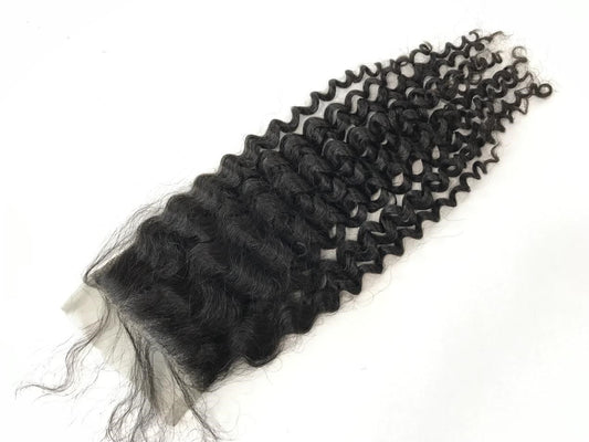 Mayfair Remy  4x4 HD Super Fine Swiss Invisible Lace closure Kinky Curl