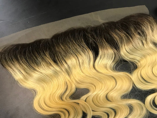 13x4 Single Donor 1B/613 Blonde Medium Brown Lace Body Wave